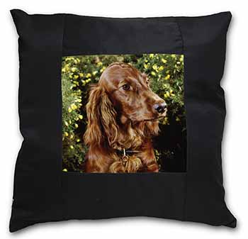 Irish Red Setter Dog Black Satin Feel Scatter Cushion