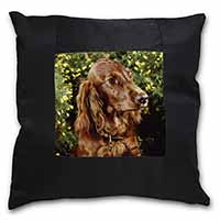 Irish Red Setter Dog Black Satin Feel Scatter Cushion