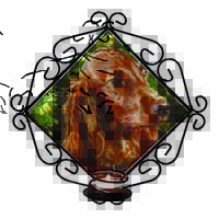 Irish Red Setter Dog Wrought Iron Wall Art Candle Holder