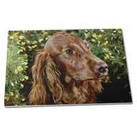 Large Glass Cutting Chopping Board Irish Red Setter Dog