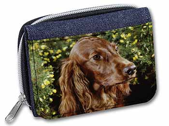 Irish Red Setter Dog Unisex Denim Purse Wallet