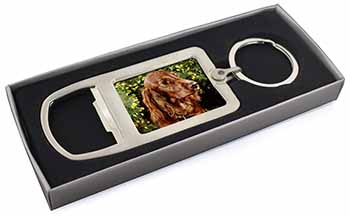 Irish Red Setter Dog Chrome Metal Bottle Opener Keyring in Box