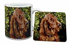 Irish Red Setter Dog Mug and Coaster Set