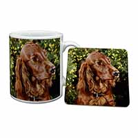 Irish Red Setter Dog Mug and Coaster Set