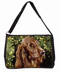 Irish Red Setter Dog Large Black Laptop Shoulder Bag School/College