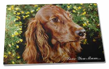 Large Glass Cutting Chopping Board Irish Red Setter Dog 