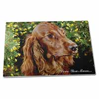 Large Glass Cutting Chopping Board Irish Red Setter Dog 