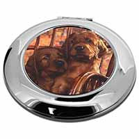 Irish Red Setter Puppy Dogs Make-Up Round Compact Mirror