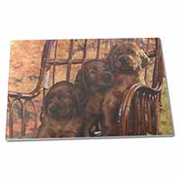 Large Glass Cutting Chopping Board Irish Red Setter Puppy Dogs