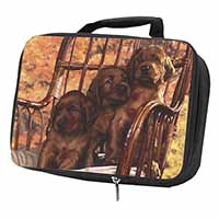 Irish Red Setter Puppy Dogs Black Insulated School Lunch Box/Picnic Bag