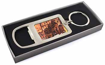 Irish Red Setter Puppy Dogs Chrome Metal Bottle Opener Keyring in Box