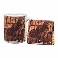 Irish Red Setter Puppy Dogs Mug and Coaster Set