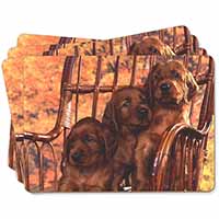 Irish Red Setter Puppy Dogs Picture Placemats in Gift Box