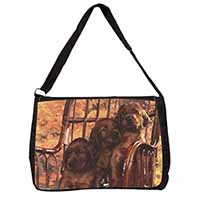 Irish Red Setter Puppy Dogs Large Black Laptop Shoulder Bag School/College