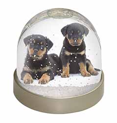 Rottweiler Puppies Snow Globe Photo Waterball
