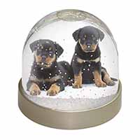 Rottweiler Puppies Snow Globe Photo Waterball