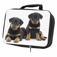 Rottweiler Puppies Black Insulated School Lunch Box/Picnic Bag