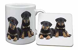 Rottweiler Puppies Mug and Coaster Set