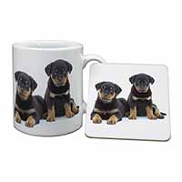 Rottweiler Puppies Mug and Coaster Set