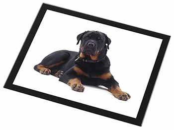 Rottweiler Dog Black Rim High Quality Glass Placemat