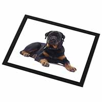 Rottweiler Dog Black Rim High Quality Glass Placemat