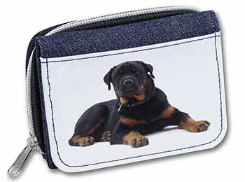 Rottweiler Dog Unisex Denim Purse Wallet