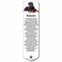 Rottweiler Dog with a Red Rose Bookmark, Book mark, Printed full colour
