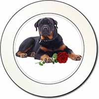 Rottweiler Dog with a Red Rose Car or Van Permit Holder/Tax Disc Holder