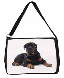 Rottweiler Dog Large Black Laptop Shoulder Bag School/College