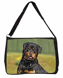  Rottweiler Dog Large Black Laptop Shoulder Bag School/College