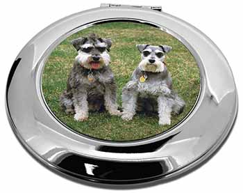 Schnauzer Dogs Make-Up Round Compact Mirror