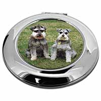 Schnauzer Dogs Make-Up Round Compact Mirror