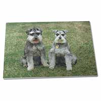 Large Glass Cutting Chopping Board Schnauzer Dogs