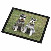 Schnauzer Dogs Black Rim High Quality Glass Placemat