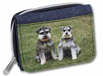 Schnauzer Dogs Unisex Denim Purse Wallet