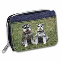 Schnauzer Dogs Unisex Denim Purse Wallet