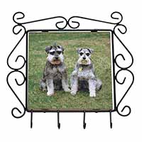 Schnauzer Dogs Wrought Iron Key Holder Hooks