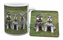 Schnauzer Dogs Mug and Coaster Set