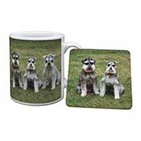 Schnauzer Dogs Mug and Coaster Set