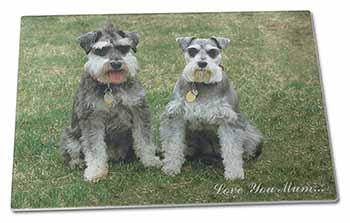 Large Glass Cutting Chopping Board Schnauzers 