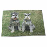 Large Glass Cutting Chopping Board Schnauzers 