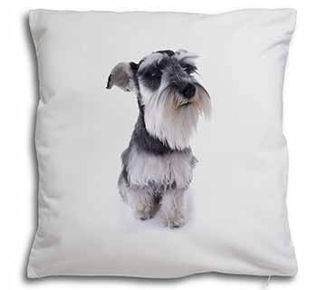 Schnauzer Dog Soft White Velvet Feel Scatter Cushion