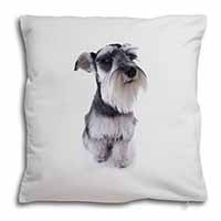 Schnauzer Dog Soft White Velvet Feel Scatter Cushion