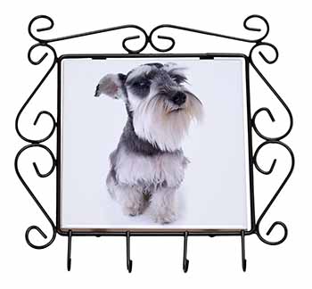 Schnauzer Dog Wrought Iron Key Holder Hooks