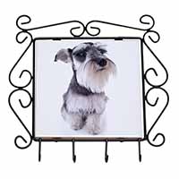 Schnauzer Dog Wrought Iron Key Holder Hooks