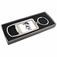 Schnauzer Dog Chrome Metal Bottle Opener Keyring in Box