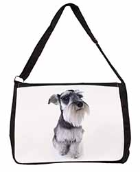 Schnauzer Dog Large Black Laptop Shoulder Bag School/College