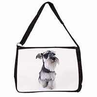 Schnauzer Dog Large Black Laptop Shoulder Bag School/College