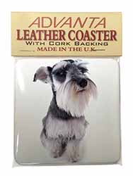 Schnauzer Dog Single Leather Photo Coaster