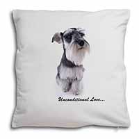 Schnauzer Dog-Love Soft White Velvet Feel Scatter Cushion